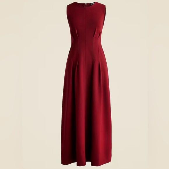 J.Crew NEW Nadia in Ponte Midi Dress Bordeaux  Sz 2 - Picture 2 of 5